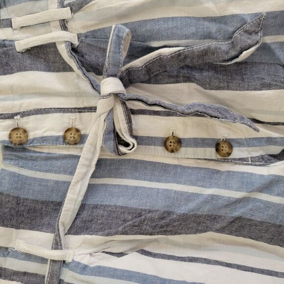 Striped Paperbag Waist Shorts - Picture 4 of 4